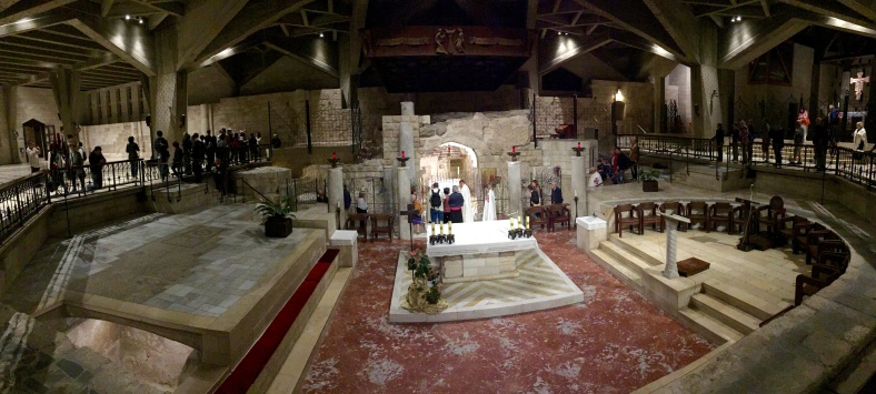 the lower sanctuary with the grotto in the back ground